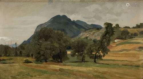 Attribué à Barthélémy Menn (1815-1893) <br />
Paysage, huile...