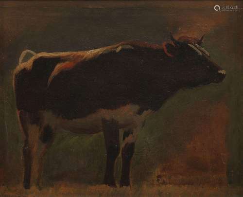 Albert Lugardon (1827-1909)<br />
Etude de vache, huile sur ...