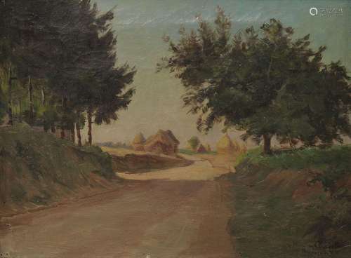 Victor Vignon  (1847-1909)<br />
Les meules, huile sur toile...