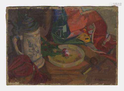 Attribuée à Felice Casorati (1883-1963)<br />
Nature morte, ...