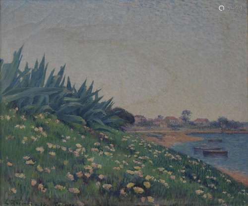 Louis Rheiner (1883-1924)<br />
Cannes, huile sur toile, sig...