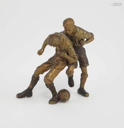 Franz Bergmann (1861-1936)<br />
Joueurs de foot, bronze de ...