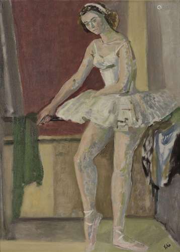 Emile Aebischer dit Yoki (1922-2012)<br />
Danseuse, huile s...