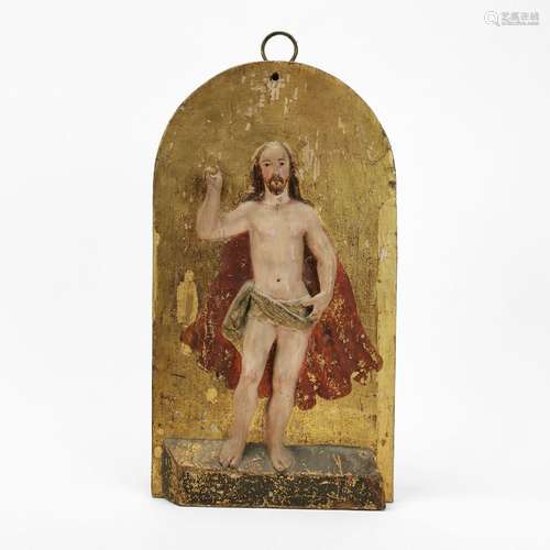 Porte de tabernacle à décor du Christ Ressuscité, XIXe s<br ...