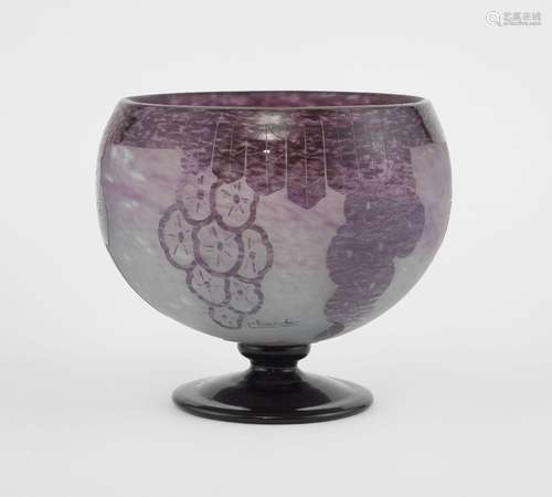 Coupe signée Charder d'époque Art déco<br />
Verre violet gr...