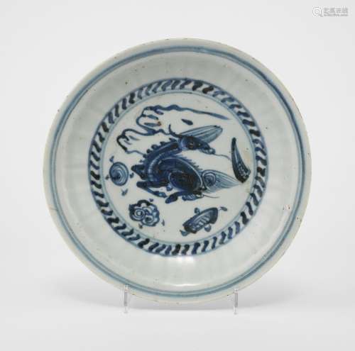 Assiette, Chine, probablement dynastie Yuan (1271-1368)<br /...