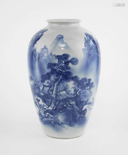 Vase balustre, Arita, Japon, XIXe s<br />
Porcelaine émaillé...