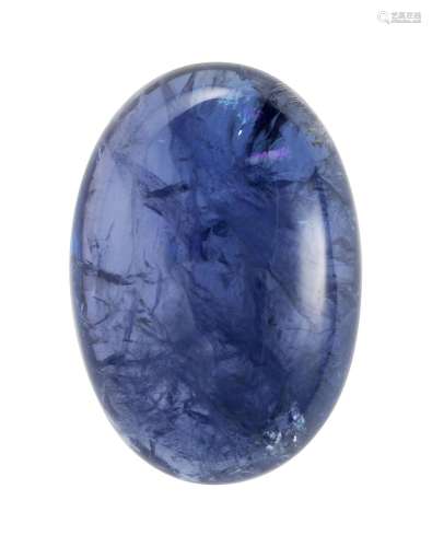 *Tanzanite taille cabochon ovale sur papier<br />
29,42 ct, ...