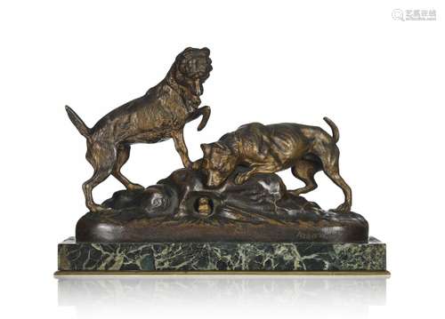 Alphonse Alexandre Arson (1822-1882), Deux chiens chassant u...