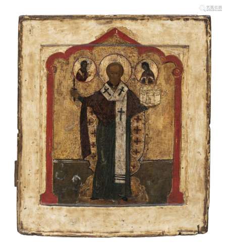 Saint Nicolas de Myre, icône sur panneau, Russie XVIIe s., 3...