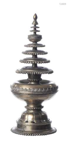 NEPLAL. Stupa en bronze du Népal