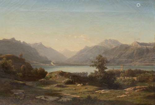 Jean-Philippe GEORGE-JULLIARD (1818-1888) "Lac vu depui...