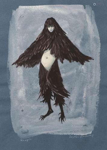 Dorothea TANNING, "Harpie", 1950, gouache sur papi...