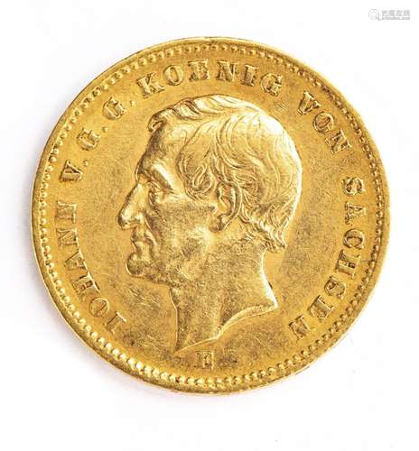 Sachsen Johann 20 Mark 1872 E Gold