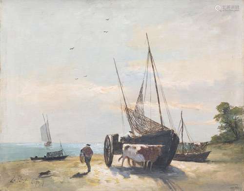 Constant TROYON (1810-1865), La plage, Huile sur toile