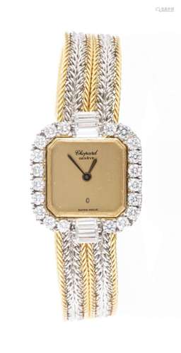 CHOPARD, Montre bijou de dame bicolore or jaune et or blanc