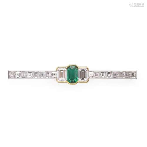 Bulgari, important brooch with natural Colombian emerald and...