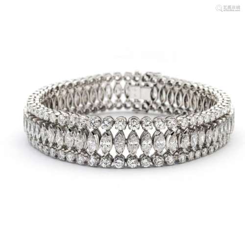 Platinum and diamond riviere bracelet