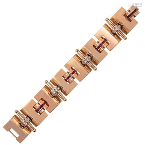 18kt rose gold Art Decò bracelet