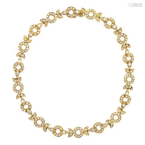 18kt yellow gold and diamond necklace