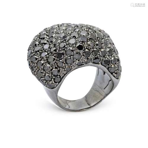 18kt black gold and black diamonds ring