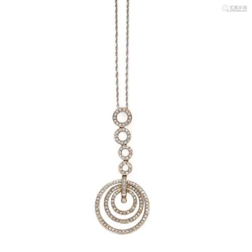 18kt two colors gold and diamonds pendant