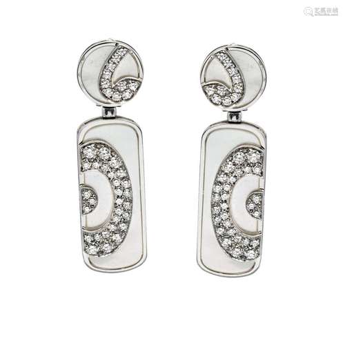 Bulgari 18kt white gold pendant earrings