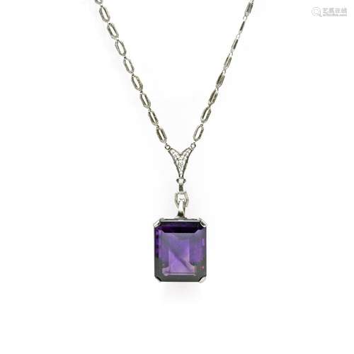 Large amethyst pendant circa 50 ct