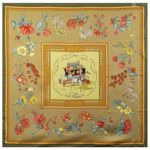 Hermes Quai Aux Fleurs collection vintage scarf