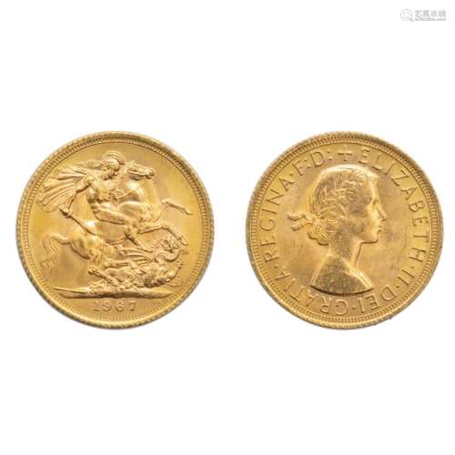 20 Gold Sovereign coins Queen Elizabeth "fiocchetto&quo...