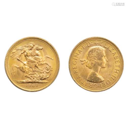 20 Gold Sovereign coins Queen Elizabeth "fiocchetto&quo...