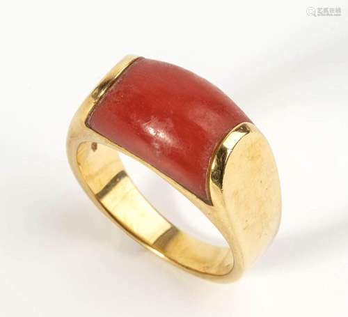 Mediterranean coral gold ring - mark of BULGARI