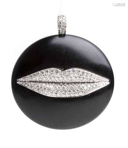 Diamond Jet gold lip motif  pendant - ENIGMA by GIANNI BULGA...