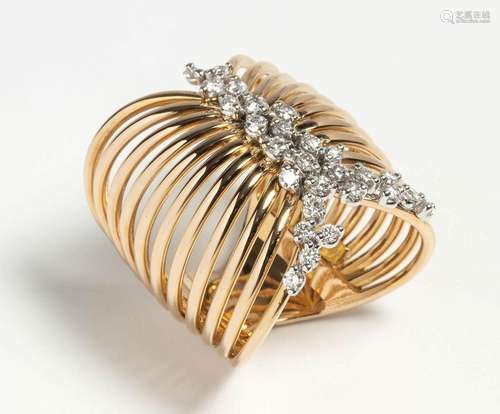 Diamond gold wire ring - mark of RECARLO