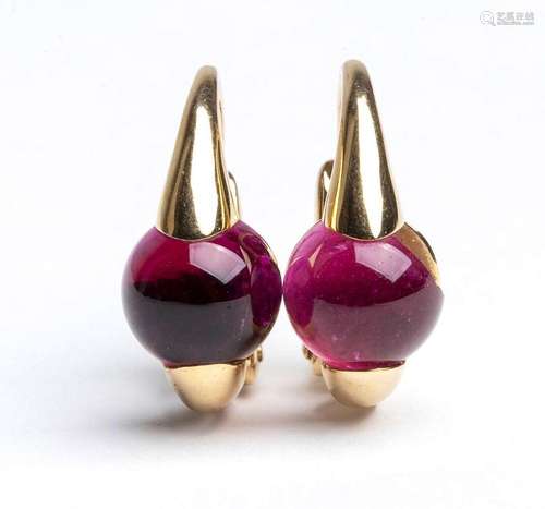 Gold tourmaline earrings -  mark of POMELLATO