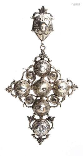 Flemish silver and diamond cross - 18th-19th century