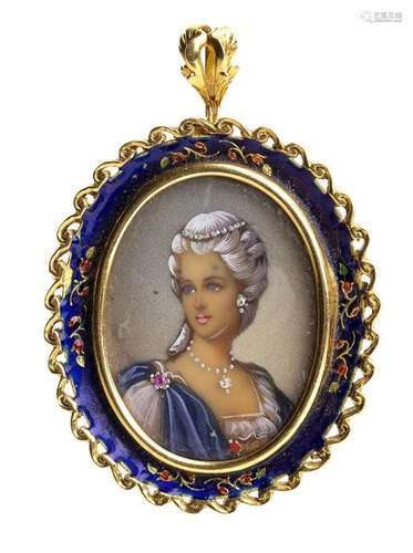 Gold enamel miniature