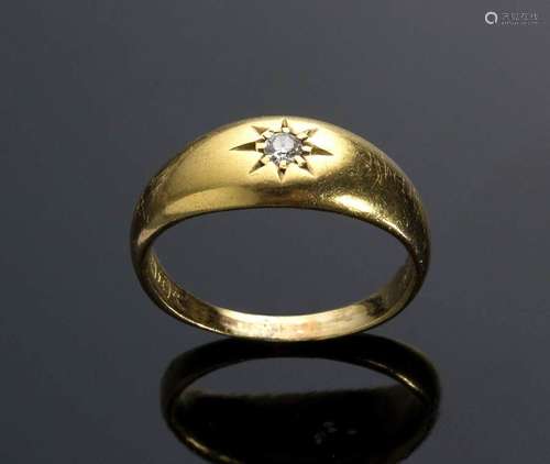 English gold diamond ring - Birmingham 1914