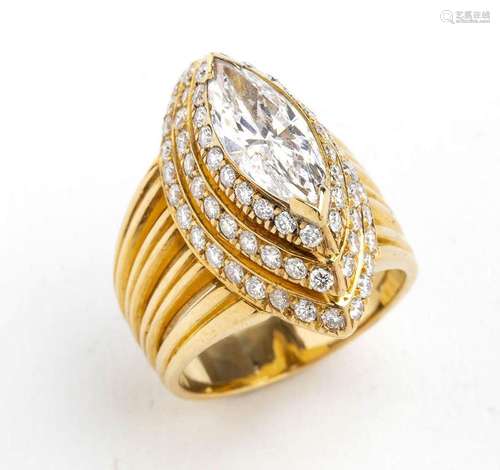 Navette cut diamond gold band ring