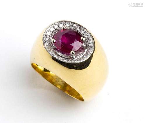 Ruby diamond band gold ring