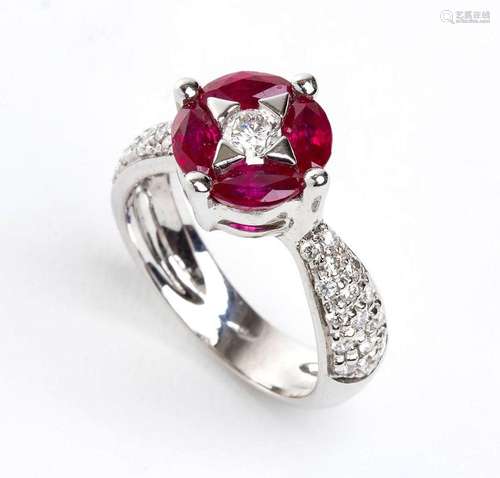 Ruby diamond gold ring