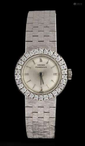 GIRARD PERREGAUX: gold and diamonds Lady's wristwatch, 1950s