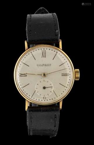COURSIER:  gold mens wristwatch, 1940s