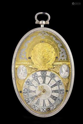 Important silver pocket watch with snuff box - Germany or Au...