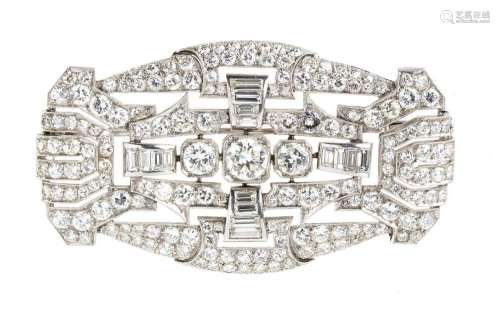 Diamond platinum brooch - 1930s