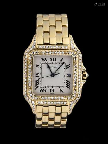 CARTIER Panthère: gold and diamond lady's wristwatch, ref. 8...