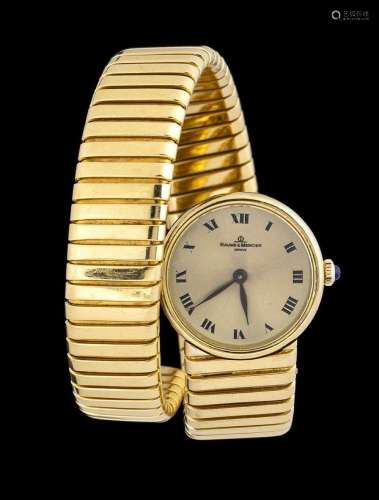 BAUME AND MERCIER  tubogas: gold lady's wristwatch, 1990s