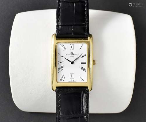 Feine goldene Baume & Mercier-Herrenarmbanduhr.