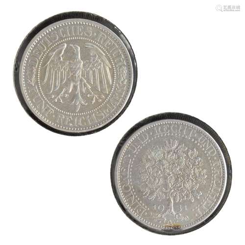 Fuenf Reichsmark 1931 A