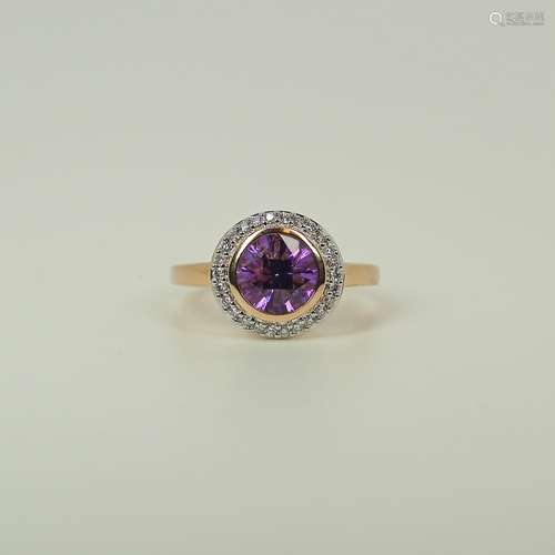 Amethyst-/Brillantring.